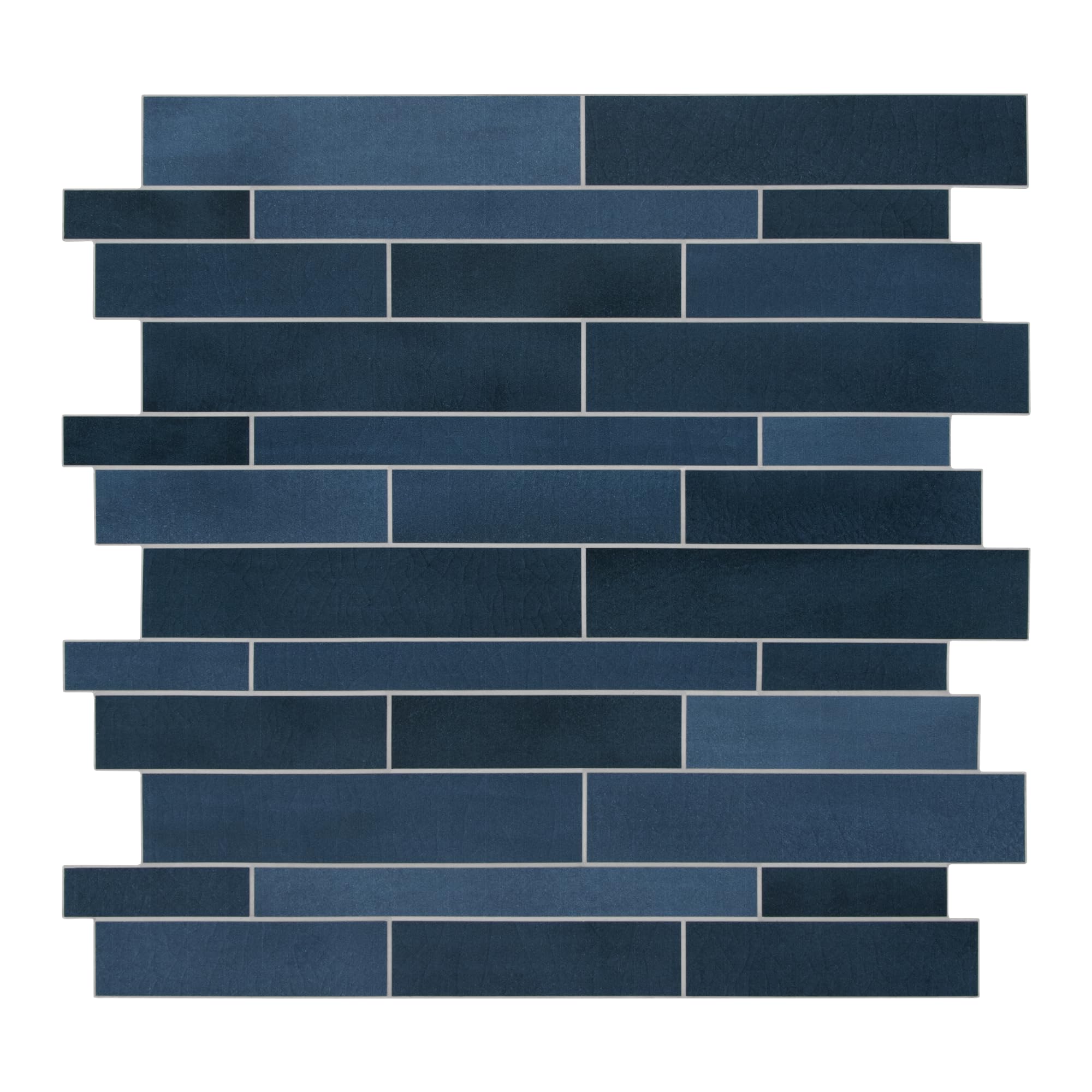10-Sheet Peel and Stick Backsplash, 11.1"x 11.3" Blue Mixed Stone Composite
