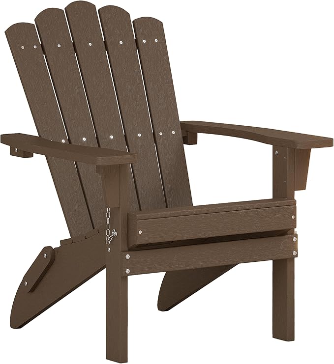 Folding HDPE Adirondack Chair Set of 4, Weather-Resistant Patio Chair
