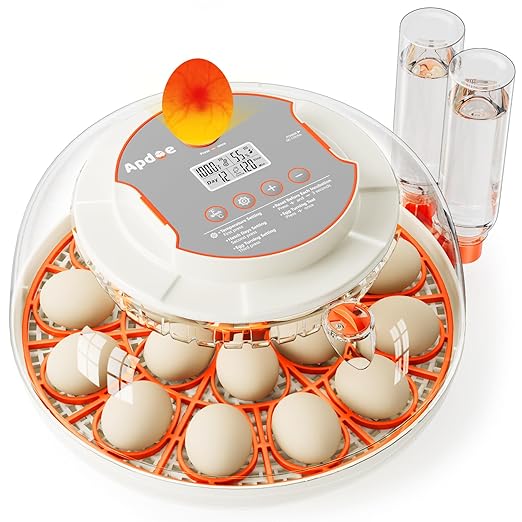 Egg Incubator with Temperature and Humidity Control, Automatic Egg Turner, Egg Candler