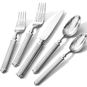 Rope-Pattern Silverware Set, 60-Piece Flatware Set Cutlery Set Forged