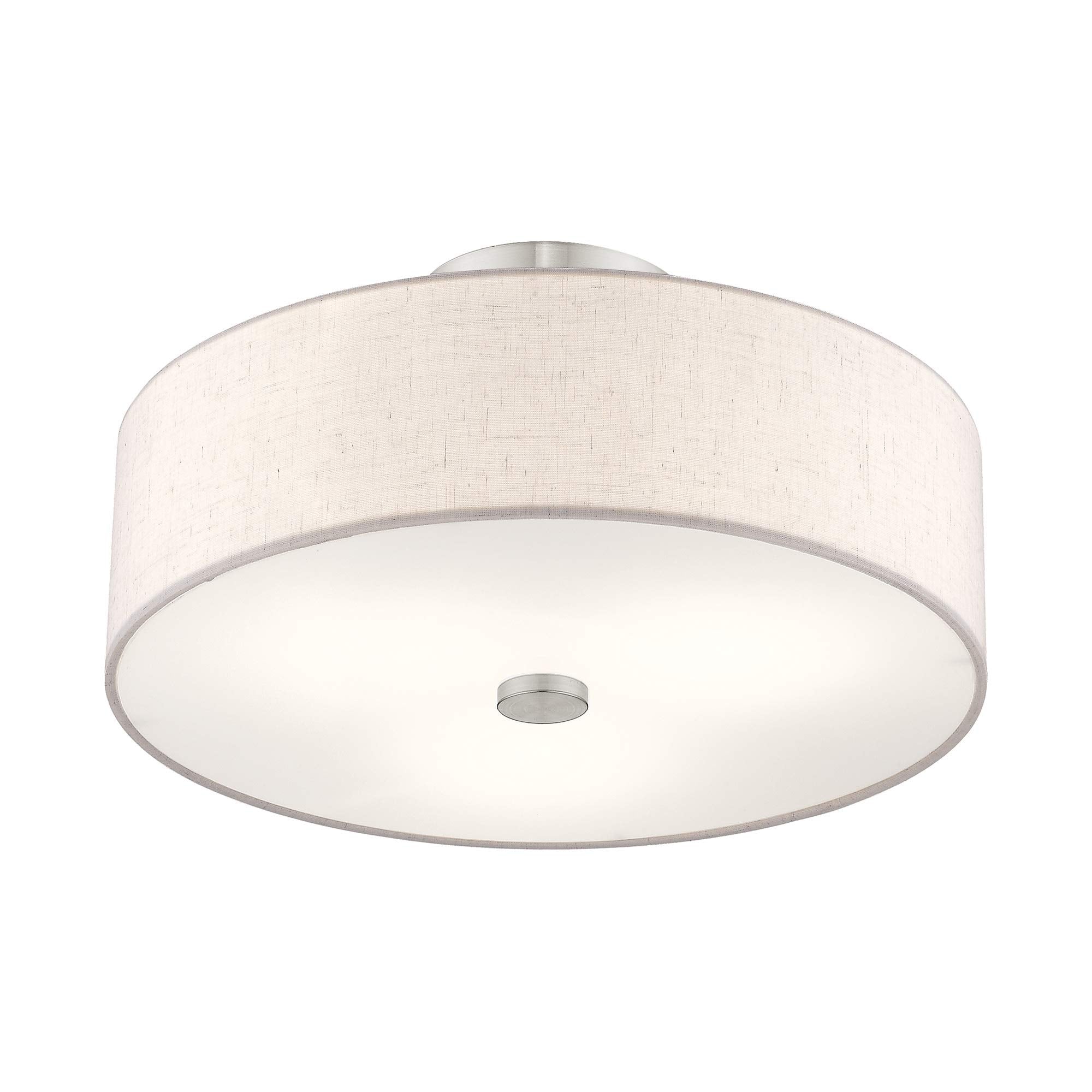 Livex Lighting 52135-91 Meridian 3 Light Brushed Nickel Ceiling Mount