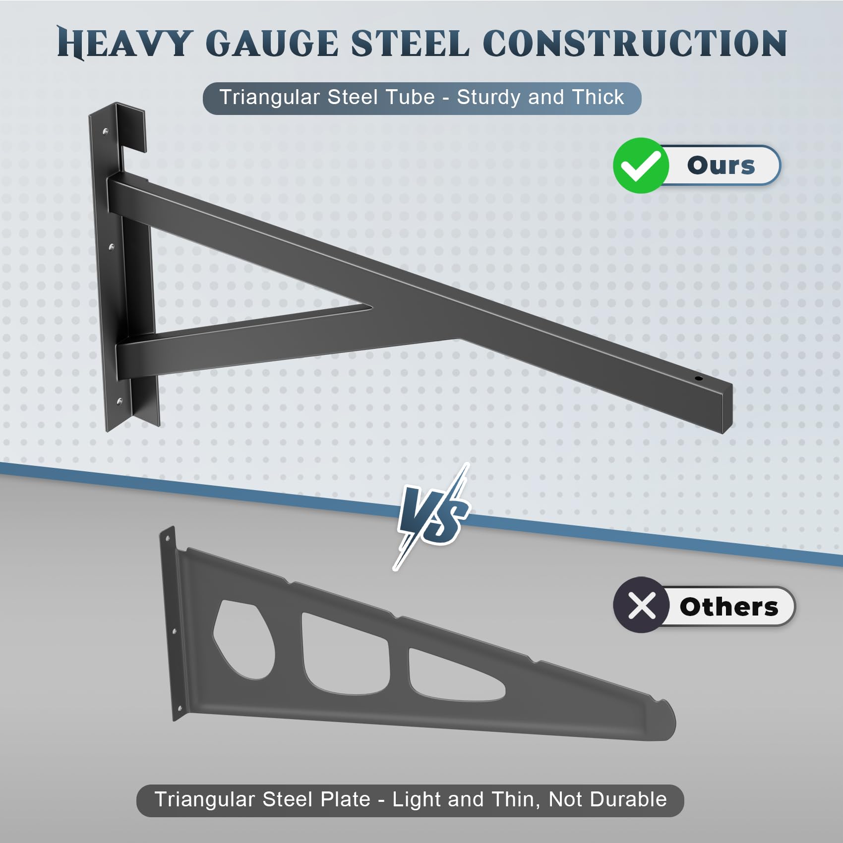 Jusgym 4 Pack Heavy Duty Garage Wall Shelving Set (2x3ft), Wall Mounted Garage Shelves 1000lbs Capacity, 24"x72" Wall Shelf Storage Rack Floating Shelves, Black