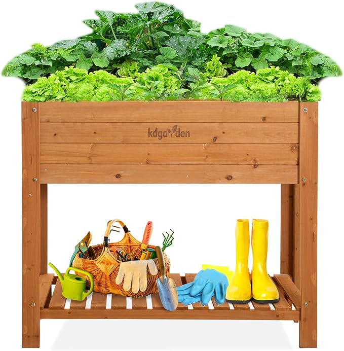 Raised Garden Bed 48"x24"x33" Large Wood Planter Box with Legs Outdoor Wooden