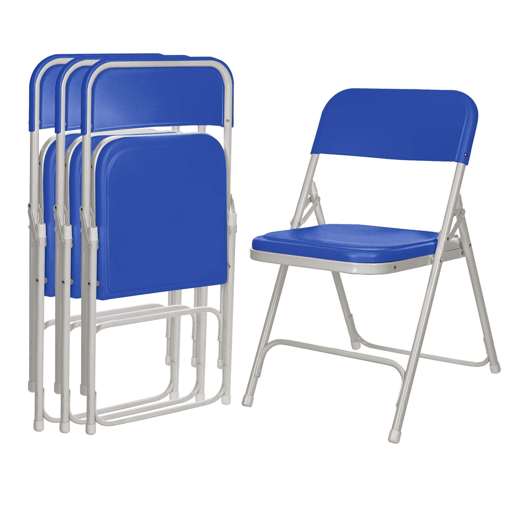 Lightweight Plastic Folding Chair – Blue, 500 lb Capacity