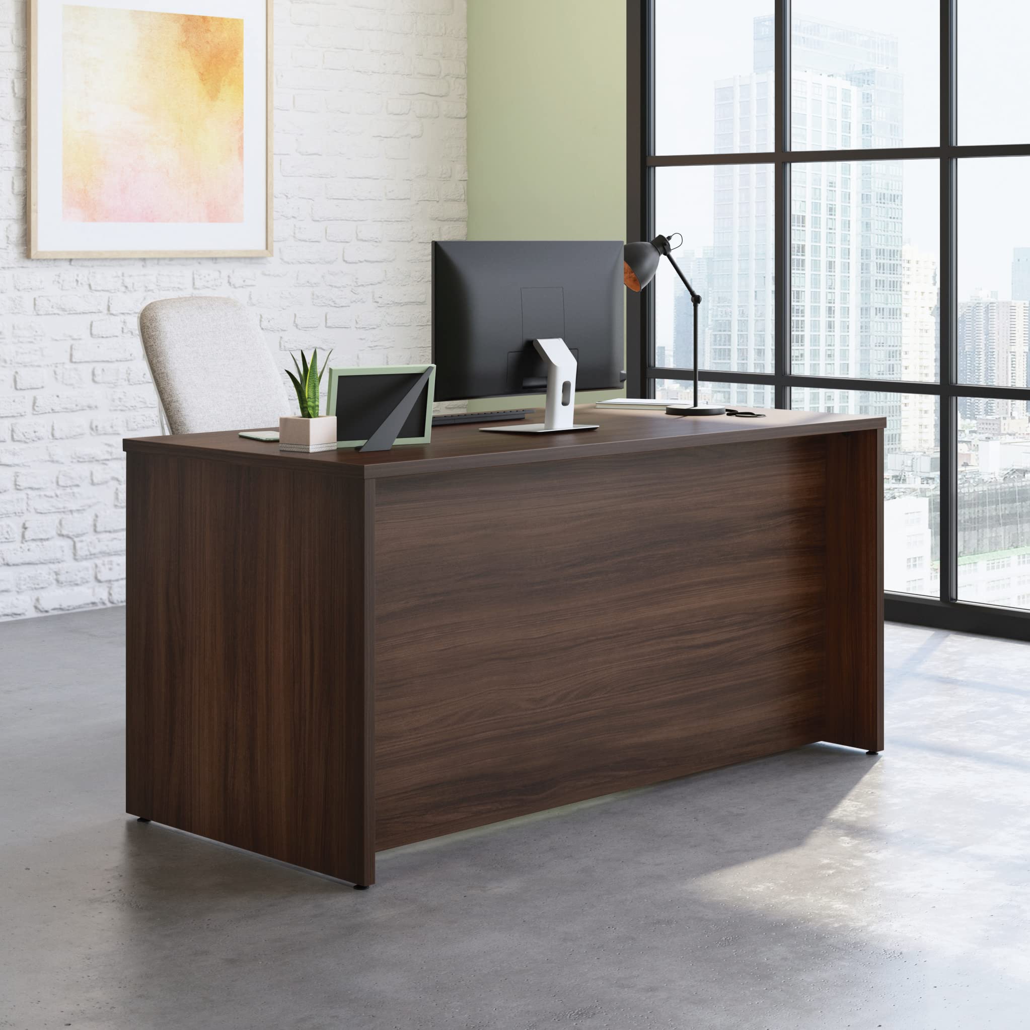 Affirm 60'' Desk Shell, L: 59.06'' x W: 29.53'' x H: 29.29'', Noble Elm