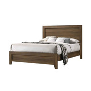 Transitional Style Wooden Eastern King Bed with Raised Molding Trim,Bed Frames
