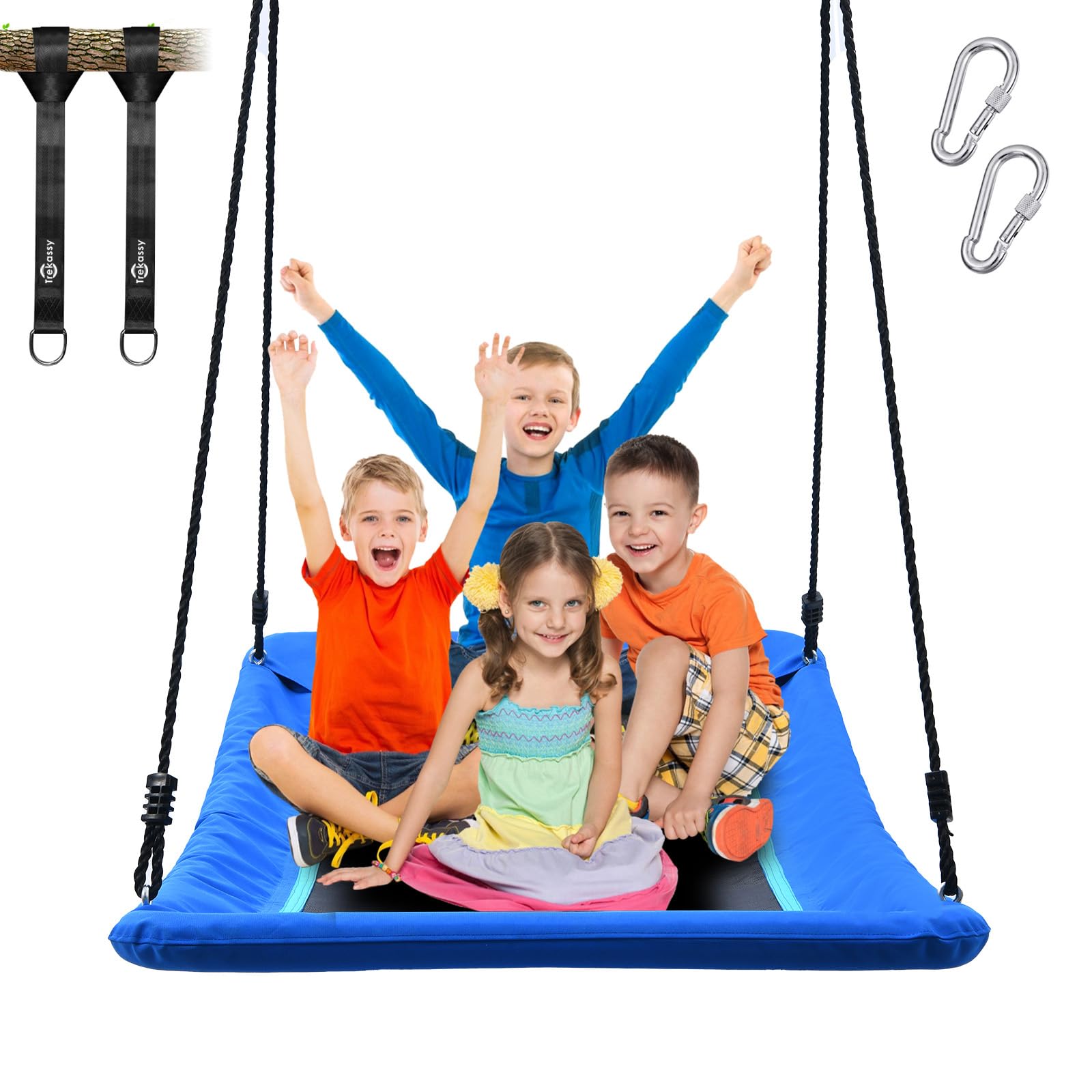 700lb Giant 60" Skycurve Platform Tree Swing for Kids and Adults with 2 Hanging