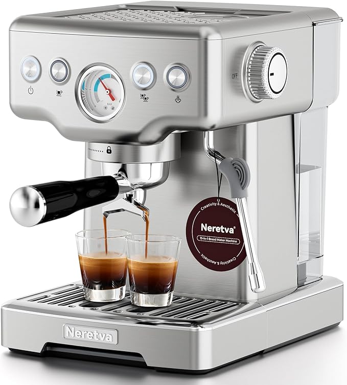Espresso Machine, 15 Bar Espresso Coffee Machine with Visible Pressure
