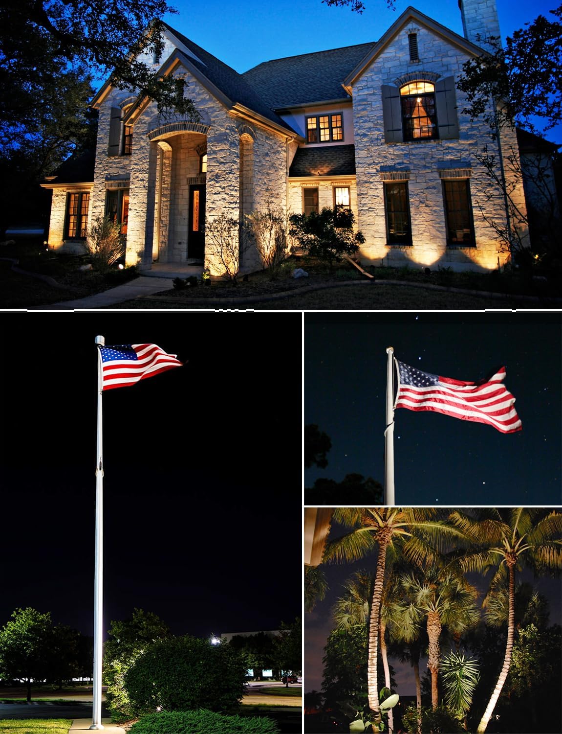 30W Spot Lights Outdoor LED Spotlight 120V 3000LM Ultra Bright Flag Pole Light