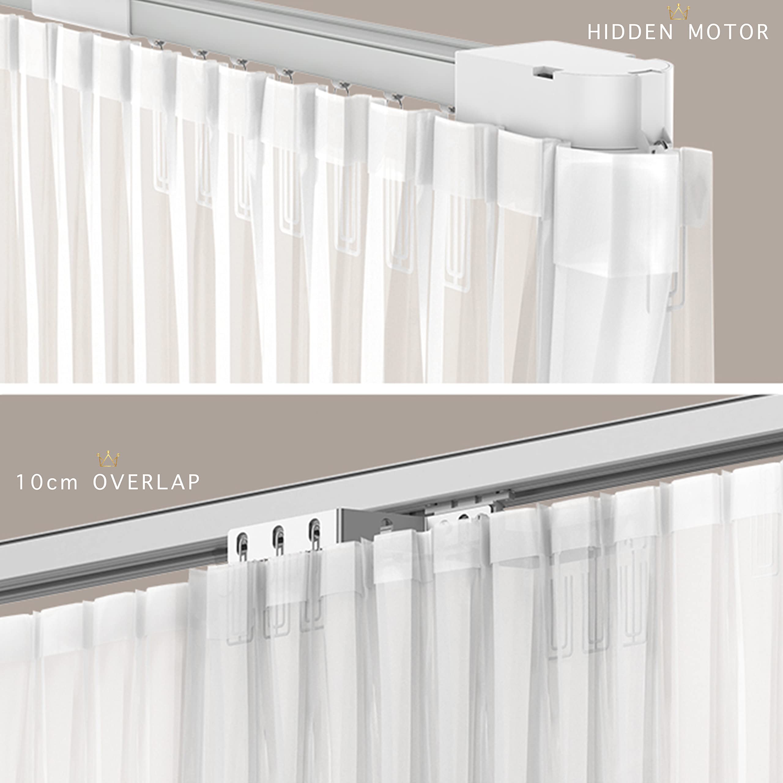 QL600 Smart Electric Curtain Track, Motorized motor, Adjustable track length