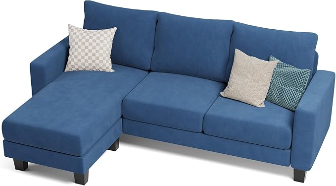 Sofa for Living Room, Couch with Convertible Chaise