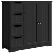 Wooden Bathroom Floor Cabinet, Side Storage Organizer Cabinet with 4 Drawers