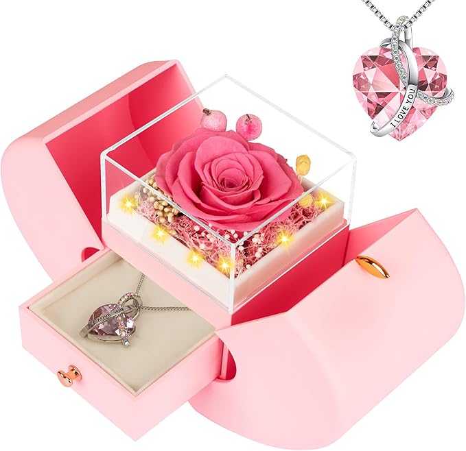 Real Red Rose Birthday Gifts for Women Her Mom Wife Girlfriend Grandma with
