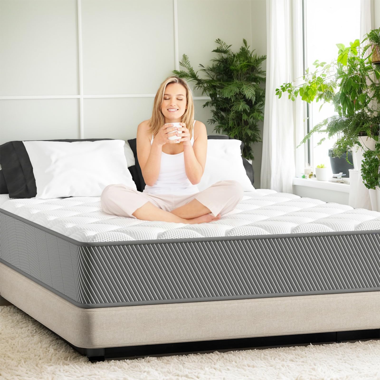 Full Size Mattress Hybrid Memory Foam 10 Inch Full Mattress in a Box