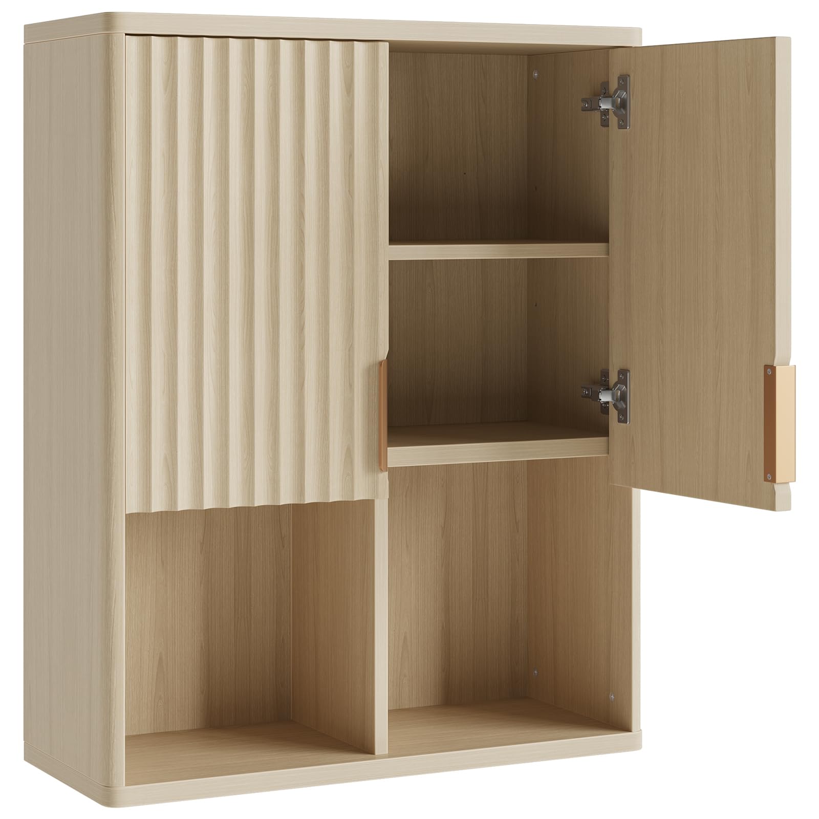 Fluted Bathroom Wall Cabinet Over The Toilet Storage