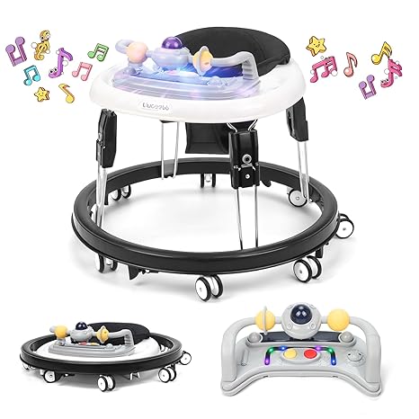 with Wheels,Music and Lights Baby Walker for Boys Girls 6-12 Months,Foldable