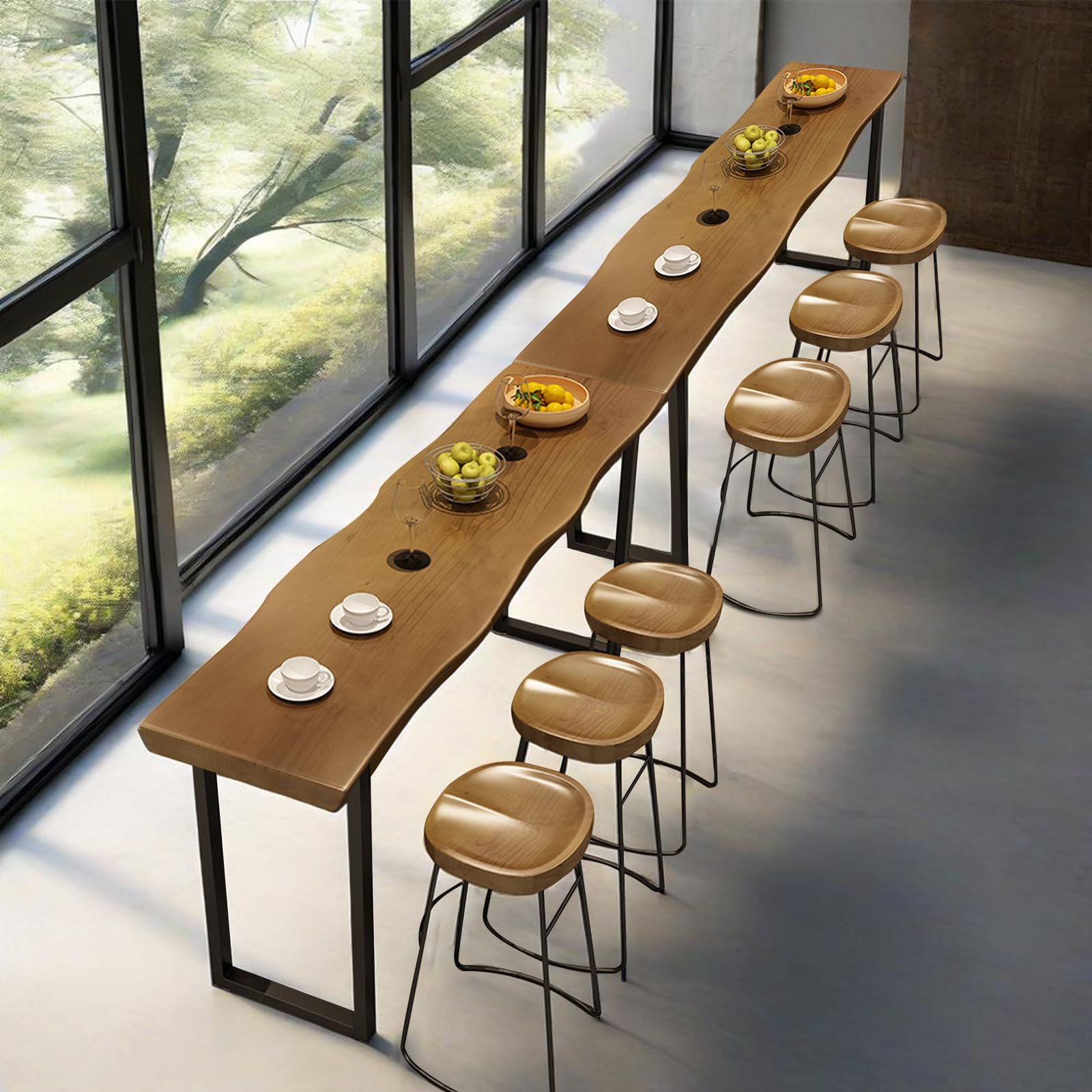 Bar Height Pub Table, Rectangle Bar Bistro Long Counter Height High Top