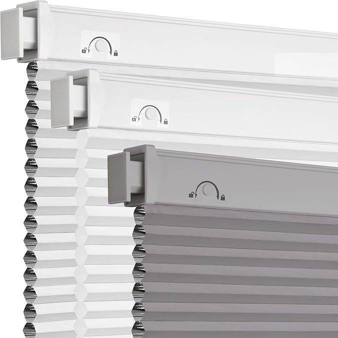 No Tools No Drill Cordless Cellular Shades,29" W x 64" H,Blackout Honeycomb Blinds