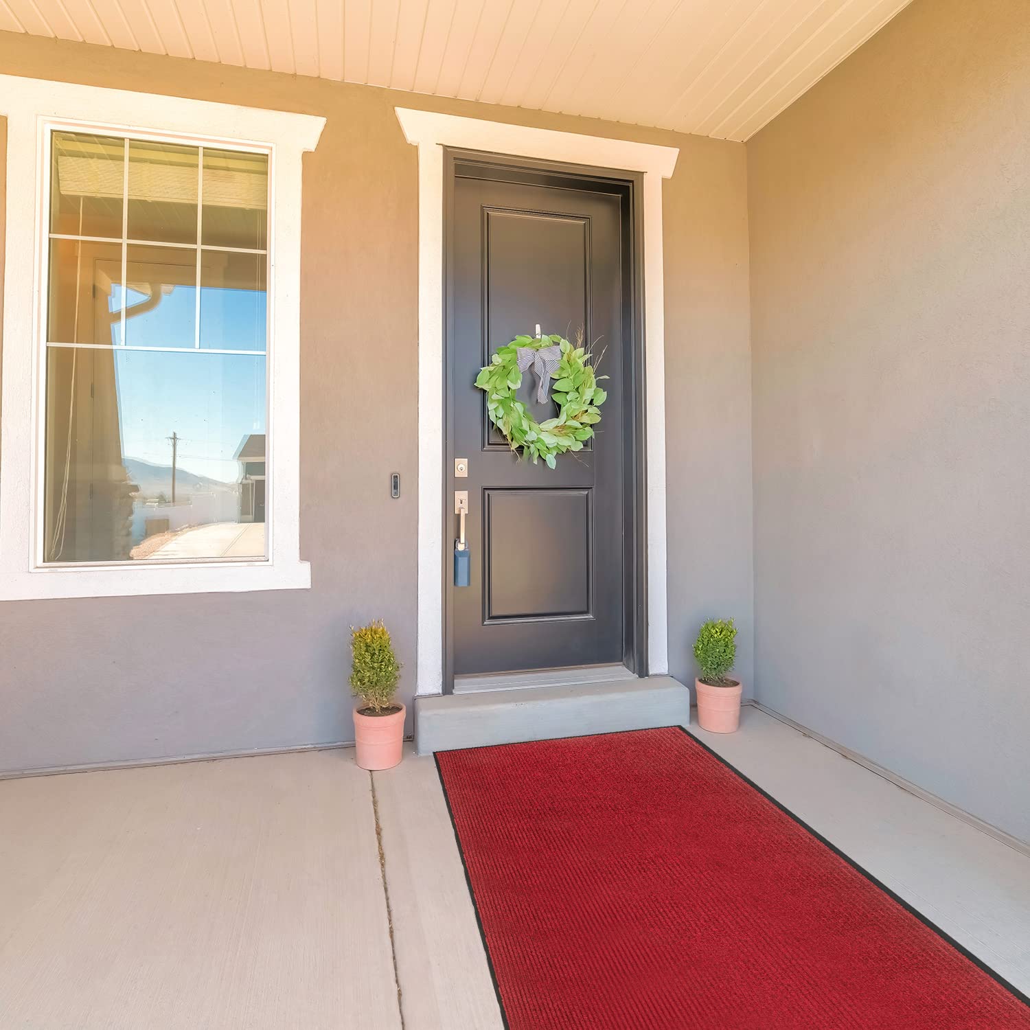 3' X 10' Commercial Grade Door Floor Mat Grey +Red