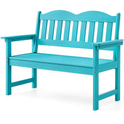 Outdoor Bench, 2-Person Poly Lumber Garden Bench with 800 lbs Weight Capacity