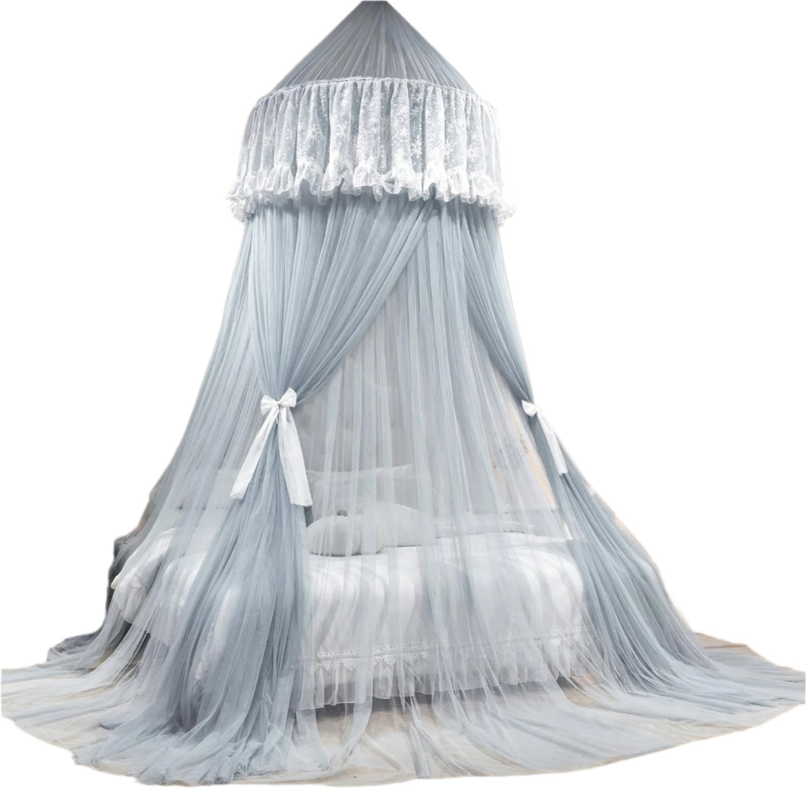 Princess Bed Canopy for Girls – Double Layer Sheer Mesh Dome