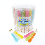 Easter Rock Candy Sugar Sticks - 36 Individually Wrapped Easter Treats - Pastel Colors