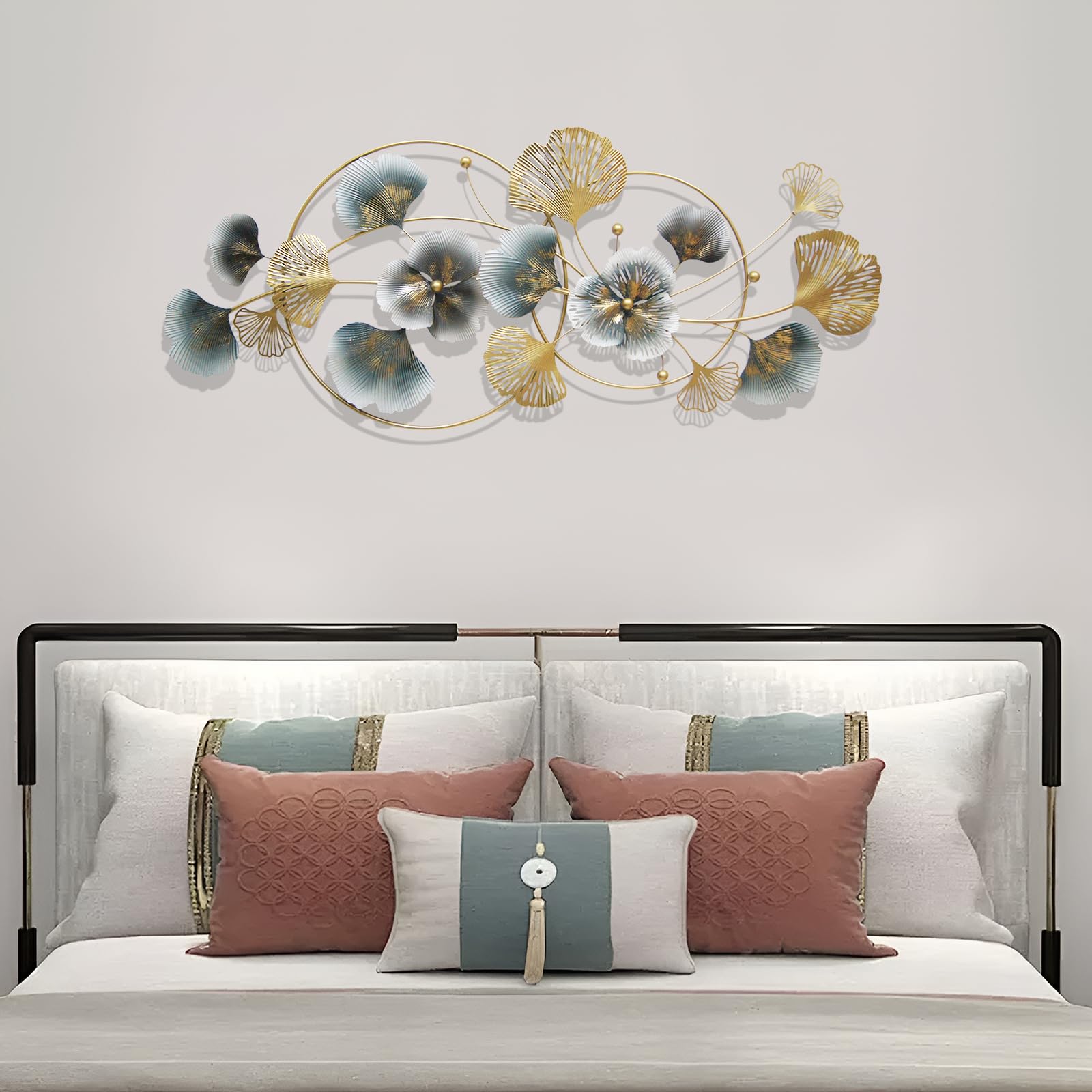 3D Metal Wall Art Decor Gold, 59" Large 3d Wall Decor