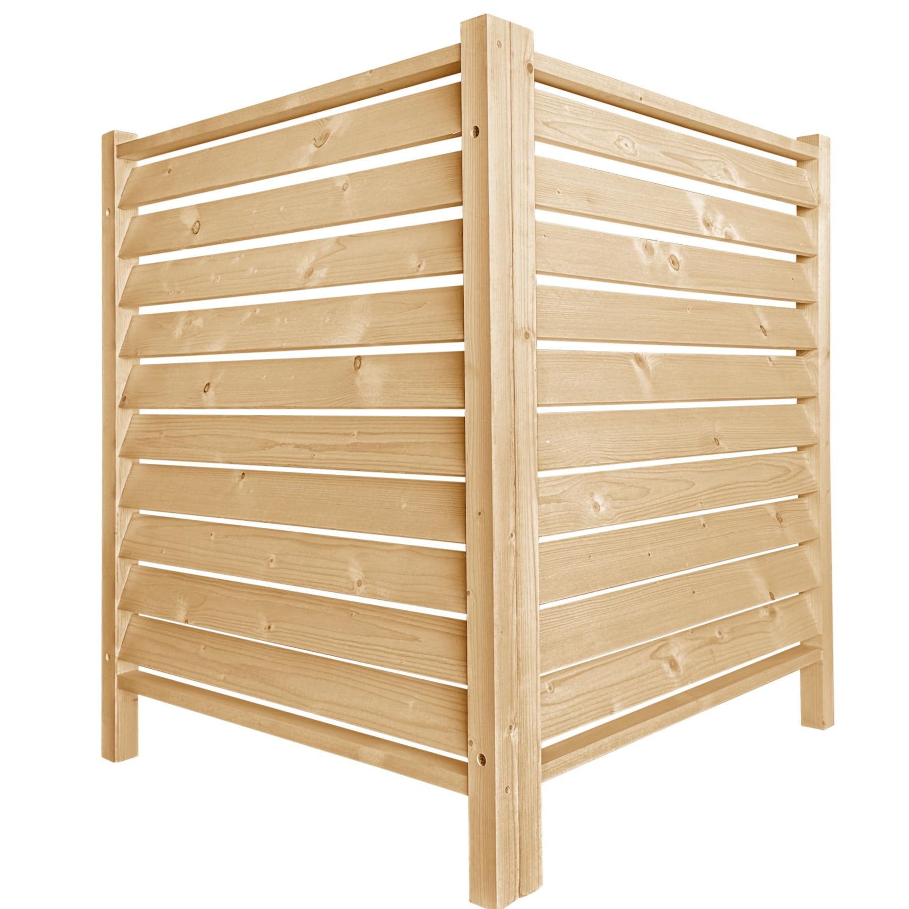 2-Panel Privacy Fence Screen for AC Unit 38" H x 31" W – Attractive Real Wood