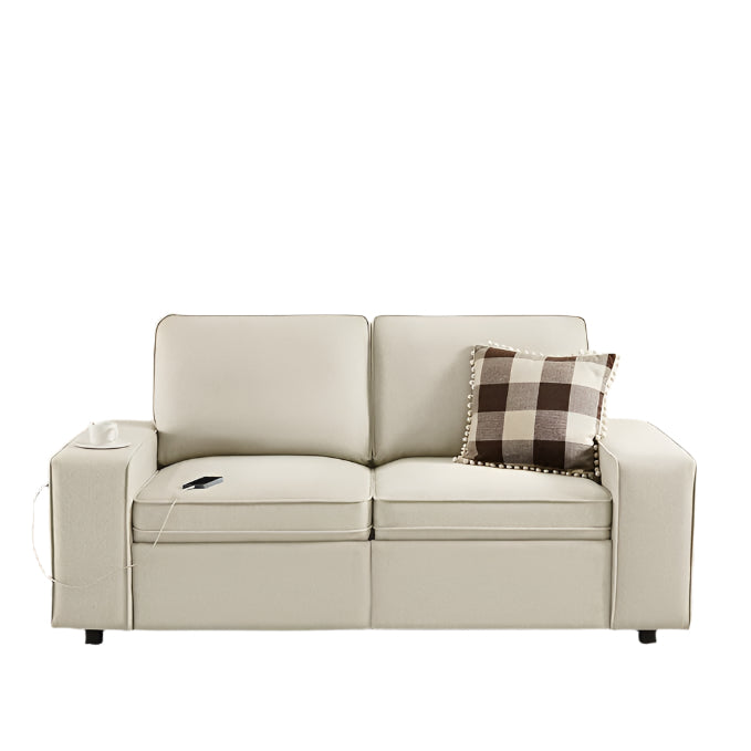 Sofa Couch with Seat Storage, Modern 2-Seater Sofa