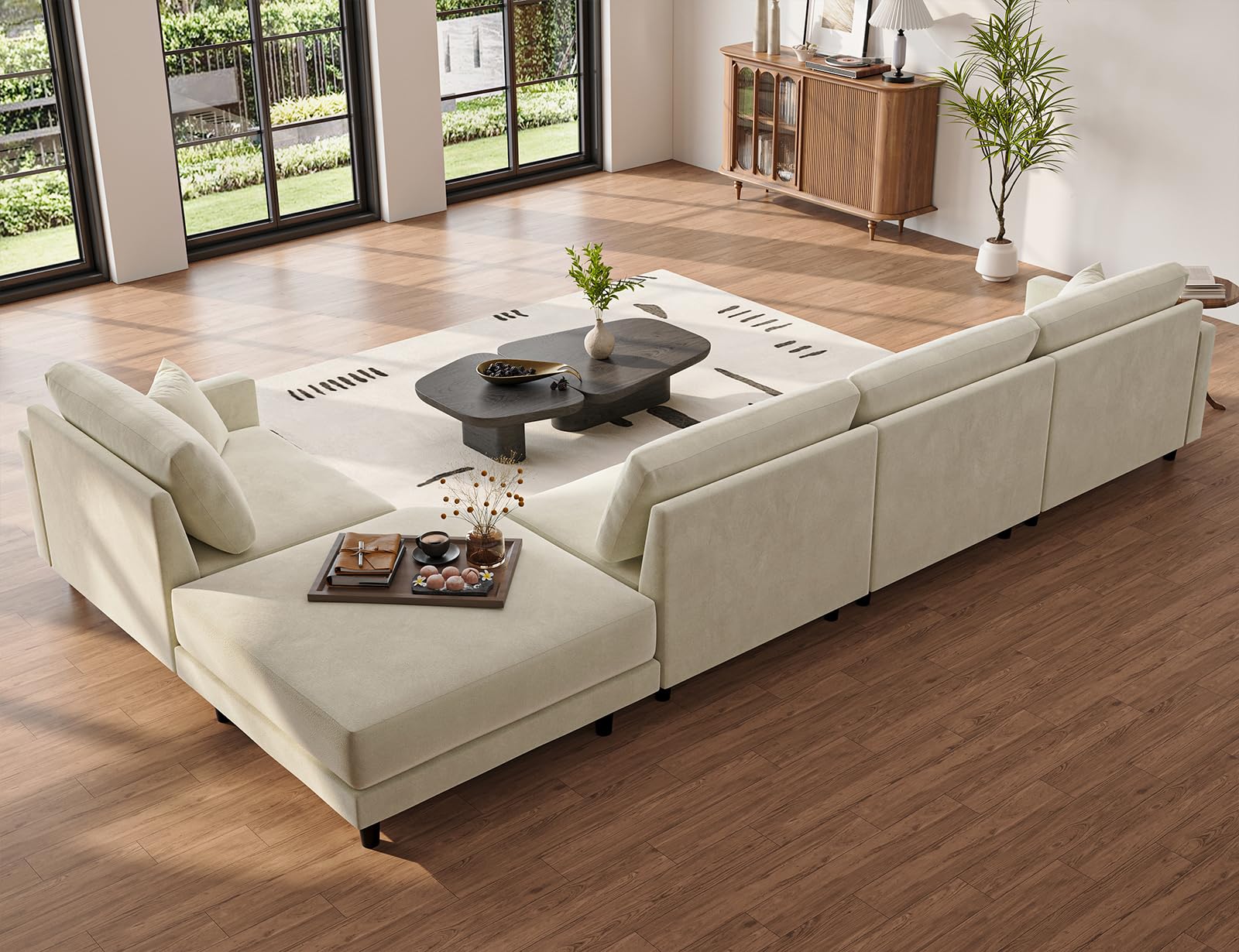 Sectional Couches for Living Room, 4 Seat Sectional Couch