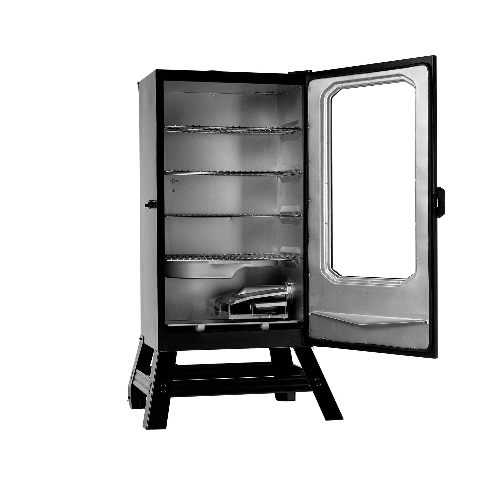 30-inch Digital Electric Vertical BBQ Smoker with Leg Kit, Side Wood Chip Loader