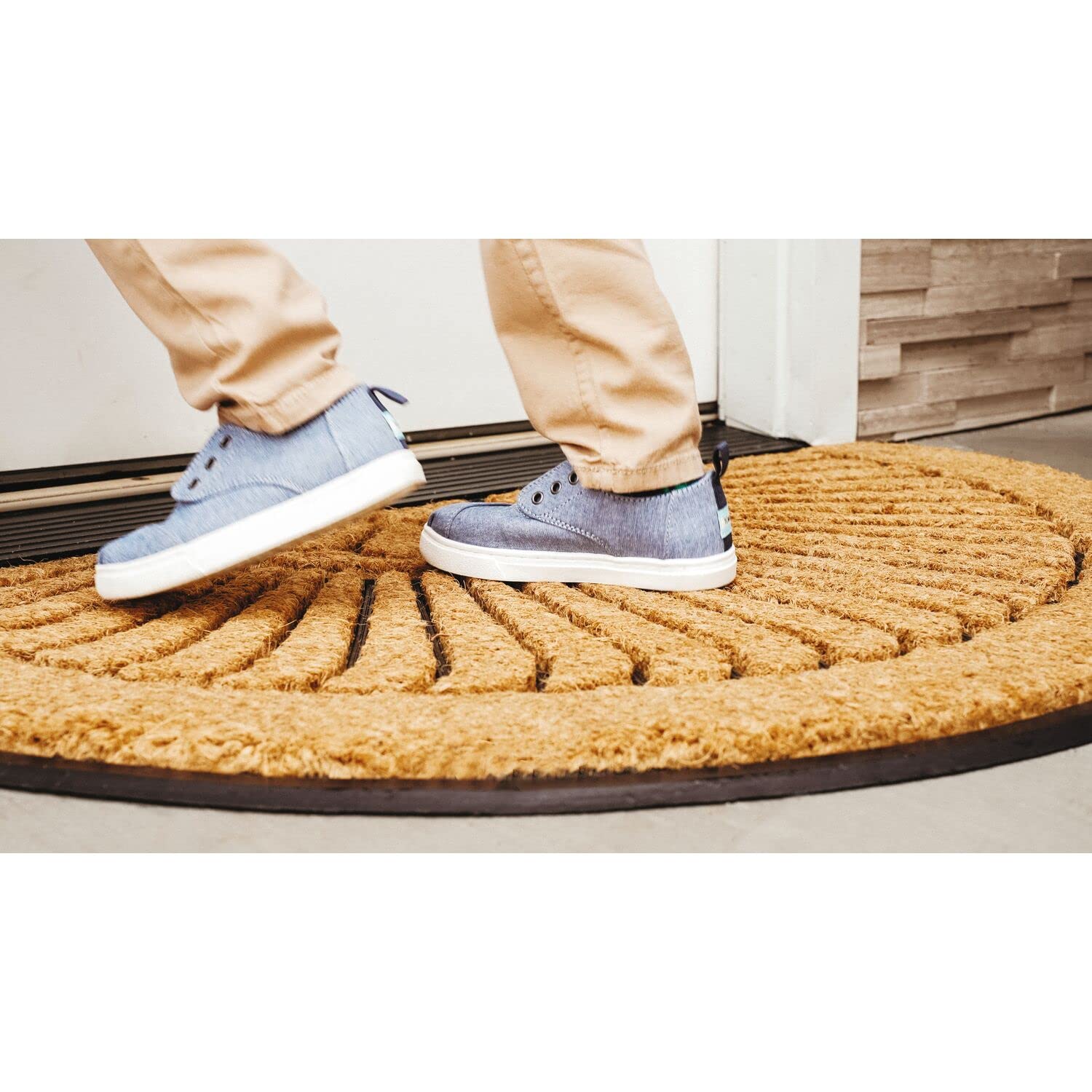 Crescent, Rubber-Backed Natural Coir Doormat, Entry Mat for Indoor or Outdoor Use, 24"x39"