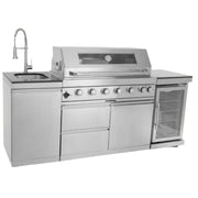 Outdoor Kitchen Island 85" 6-Burner 85000 BTU Deluxe Modular BBQ Island - Grill Islands