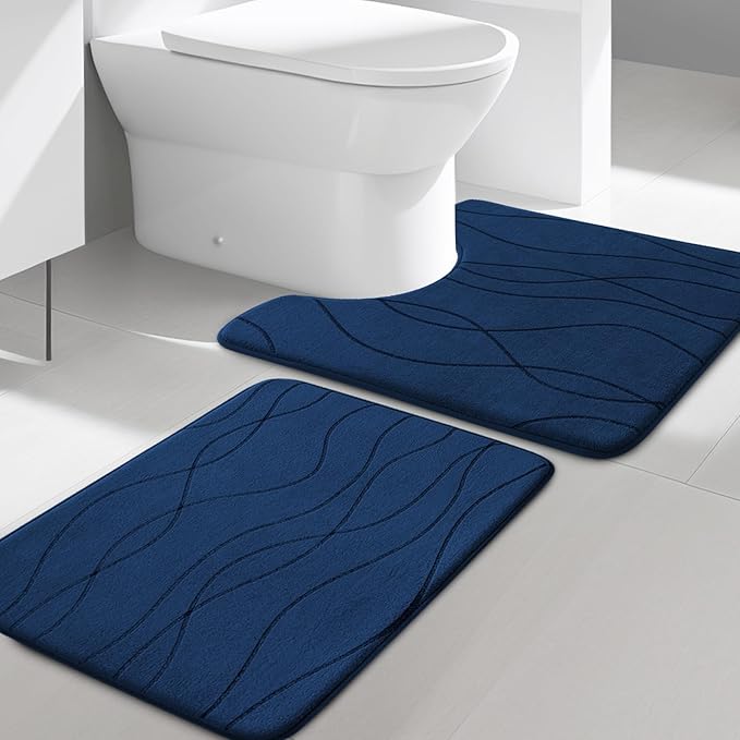 Memory Foam Bathroom Rug Sets 3 Piece
