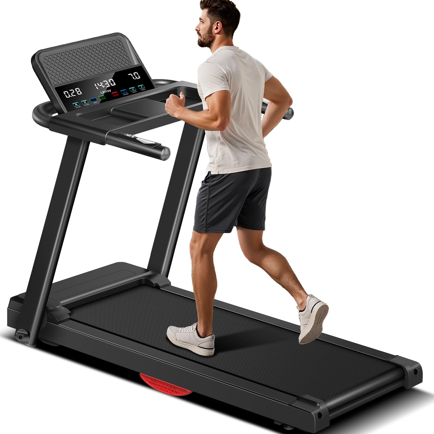 Treadmills for Home, 3.0HP Quiet Brushless Folding Treadmill with Heart Rate Sensor