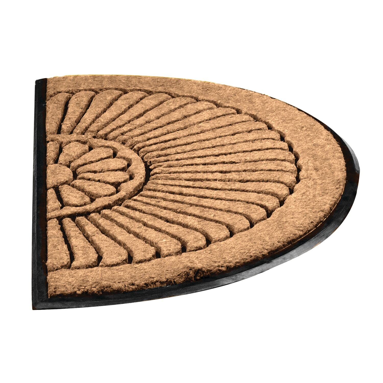 Crescent, Rubber-Backed Natural Coir Doormat, Entry Mat for Indoor or Outdoor Use, 24"x39"