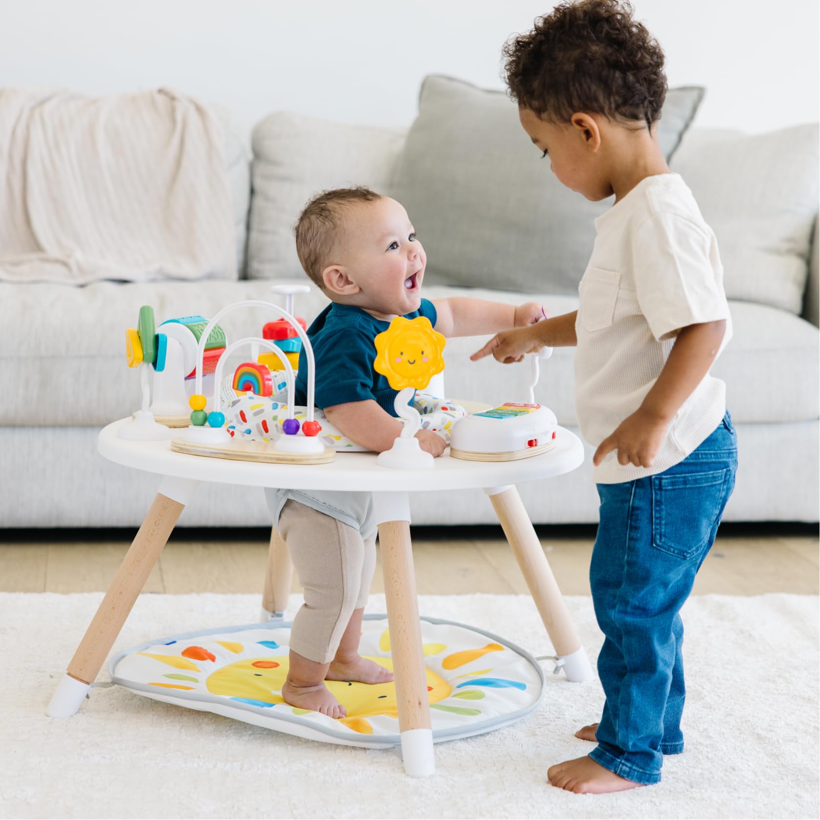 4-in-1 Baby Activity Center | Montessori-Inspired Design | 8 Interactive Toys | Tummy Time