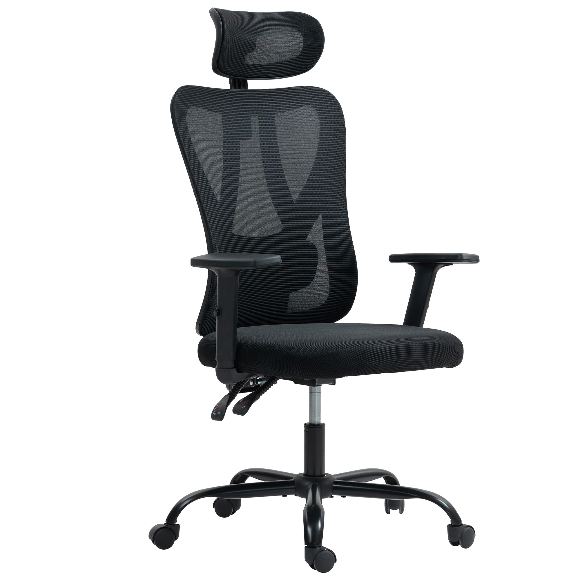 Office Chair, High Back with Adjustable Headrest & Lumbar Support