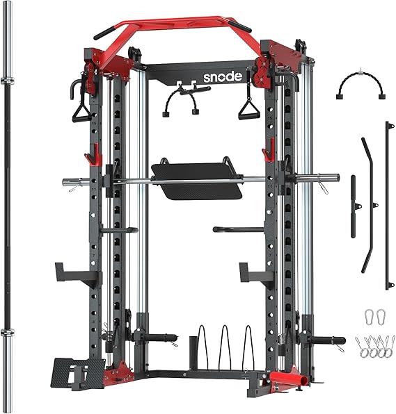 Smith Machine for Home Gym, Power Rack with Cable Crossover, Squat Rack