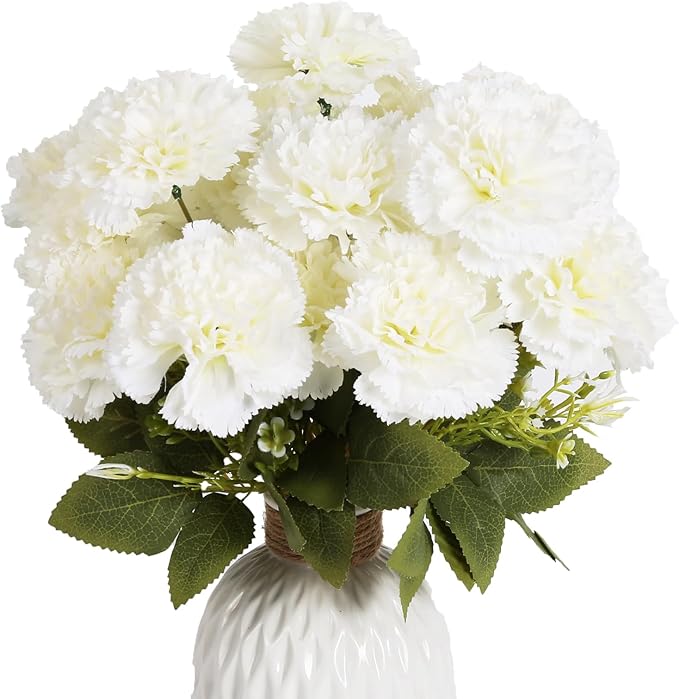 Carnations Artificial Flowers 21 Heads Silk Carnations