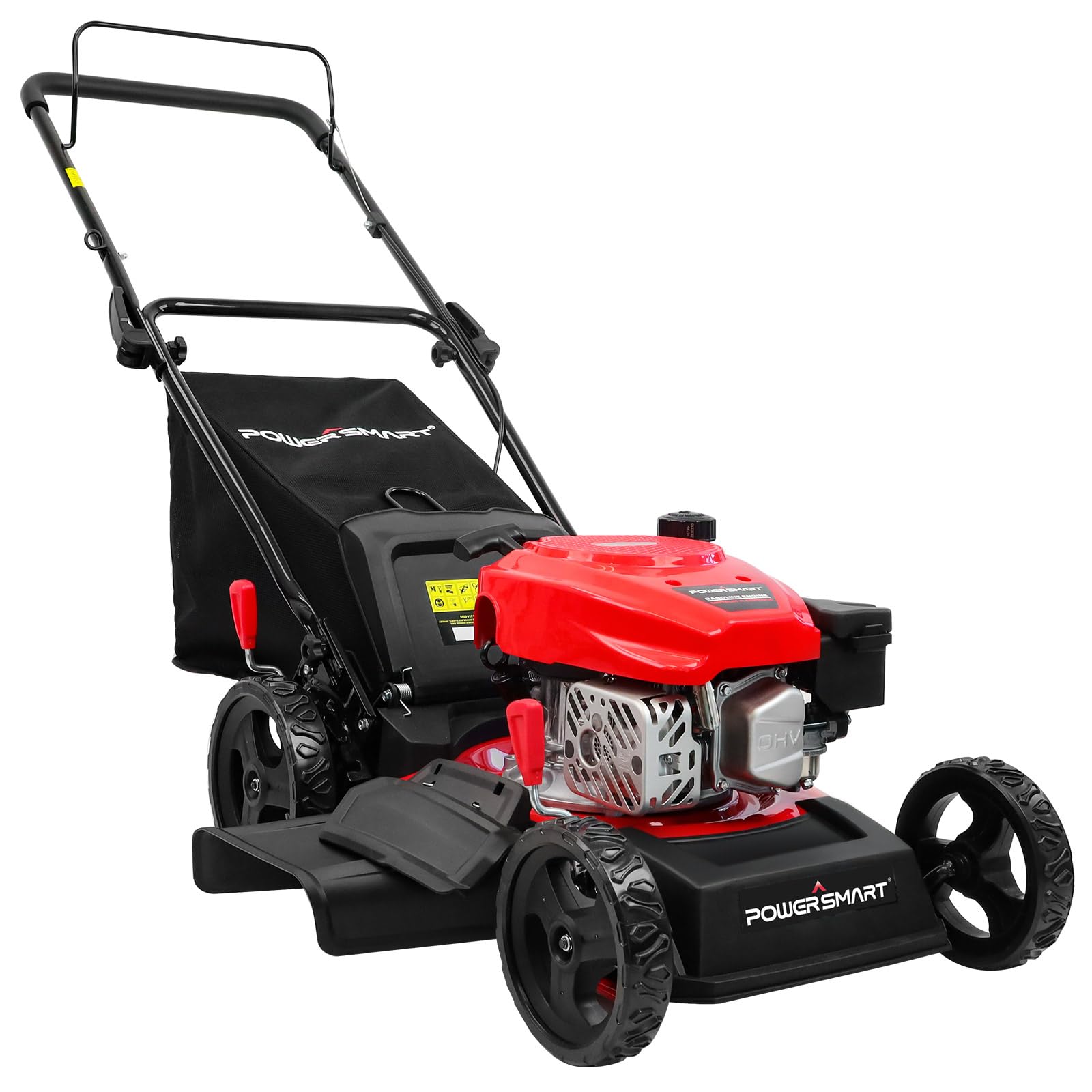 Lawn Mower Gas Powered, 18-Inch 144cc Engine 3-in-1 Walk-Behind Push Lawn Mower