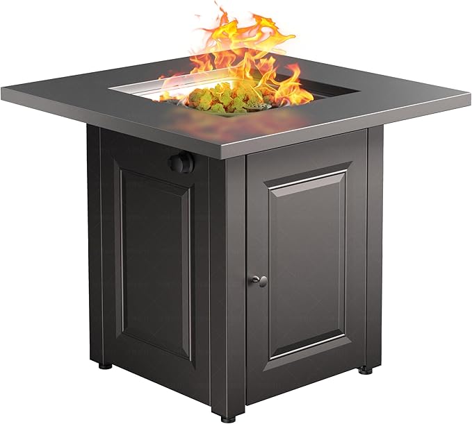 Zeta 1 Propane Fire Pit Table, 50,000BTU Outdoor Gas Fire Pit, 2 in 1 Firepit Table
