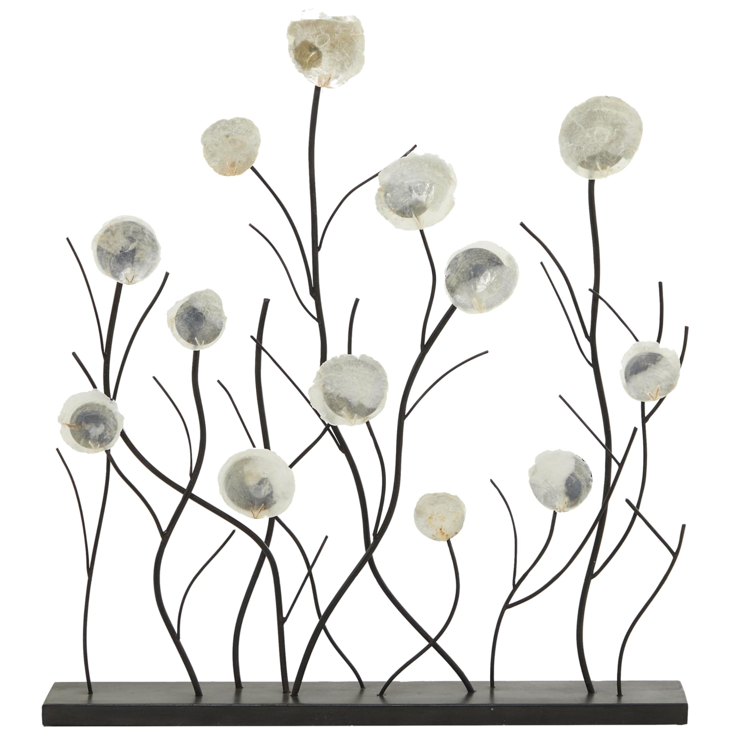 Floral Decorative Sculpture Home Decor Statue with Capiz Embellishments