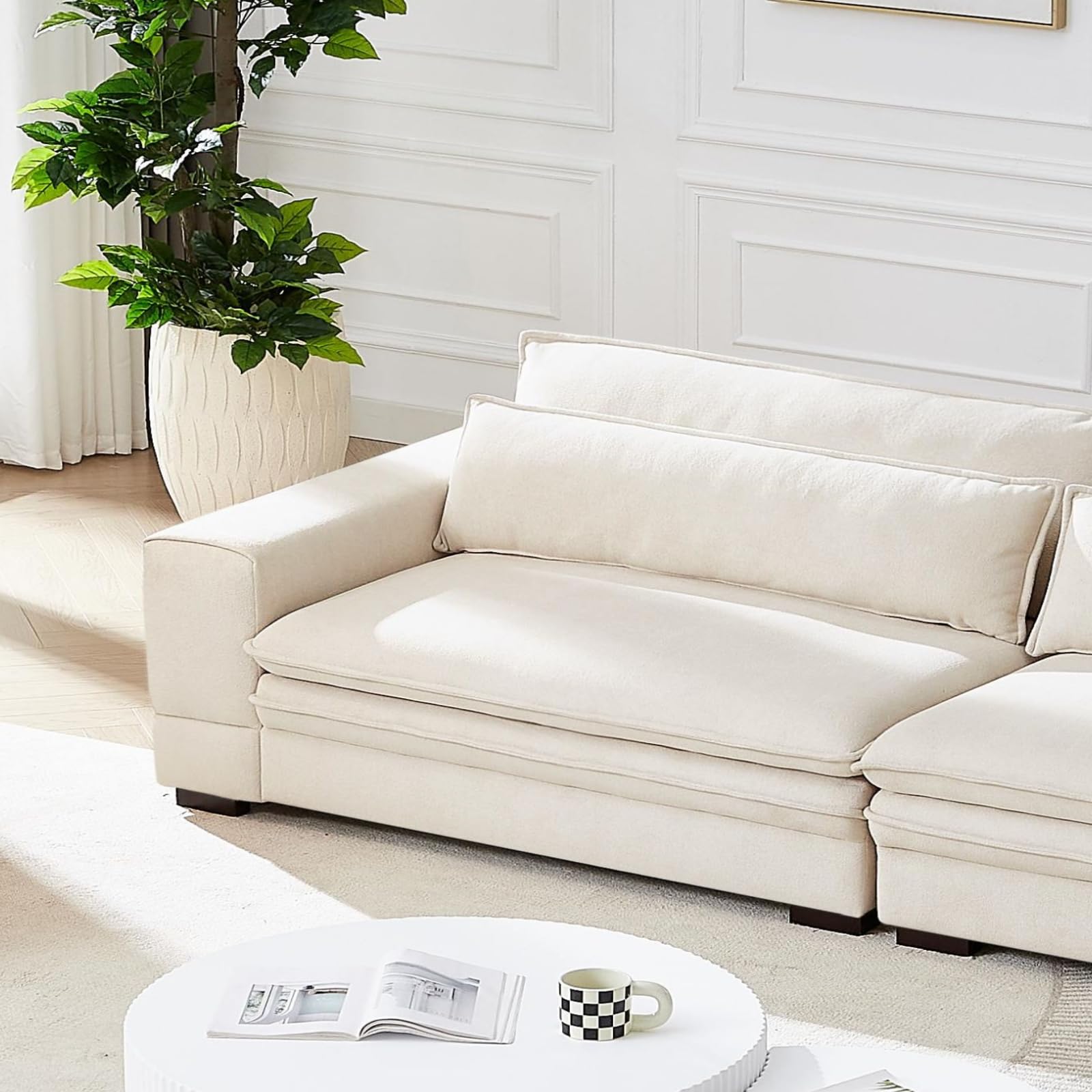 104.72" Sofa Couch, Mid Century Modern Sofa