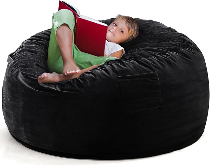 Large 3.5’ Bean Bag Chair for Kids, Teens, Adults, Memory Foam