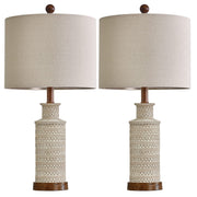 24'' Farmhouse Table Lamp Set of 2 for Bedroom Living Room Vintage Rustic