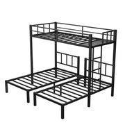 Heavy Duty Triple Bunk Bed, Twin Over Twin Over Twin with Guardrails and Ladder