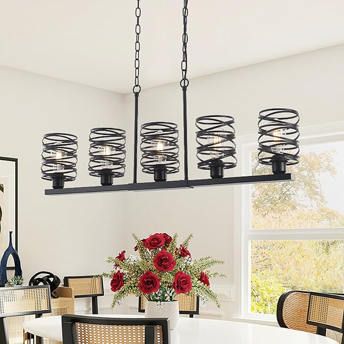 Island Lights for Kitchen, 5 Light Industrial Lighting,36 Inch