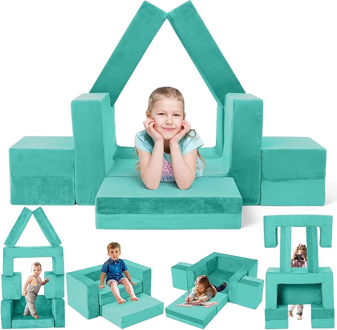 Kids Couch Sofa, 7 Pcs Modular Toddler Couch