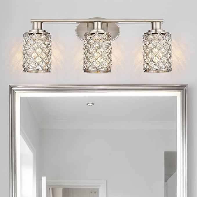 3 Light Bathroom Light Fixtures, Modern Farmhouse Vanity Light